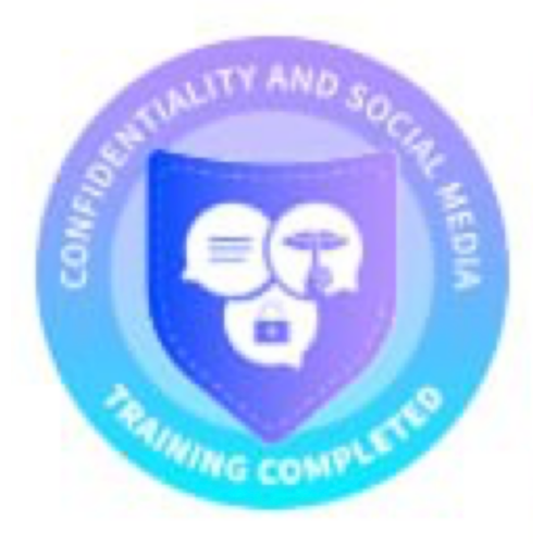 Confidentiality and Social Media training completed badge
