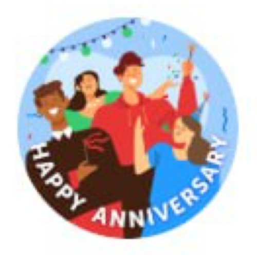 Happy work anniversary badge