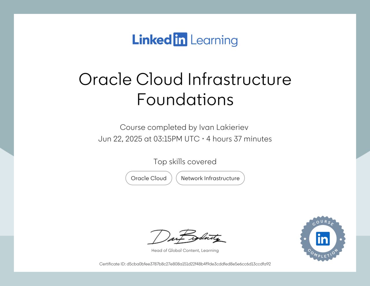 Oracle Cloud Infrastructure Foundations preview